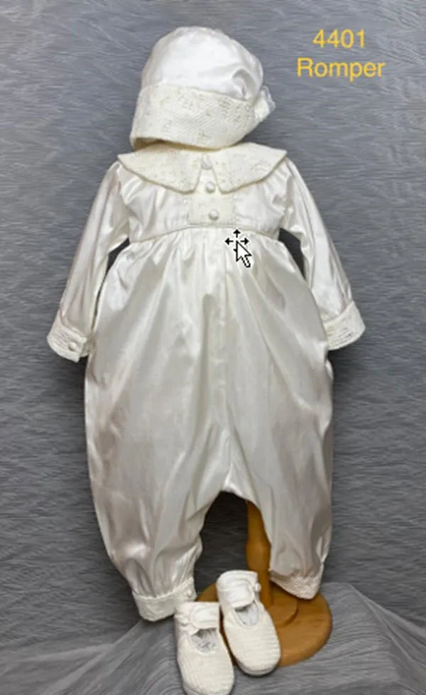 4401 Boys Christening Romper and Cape Set