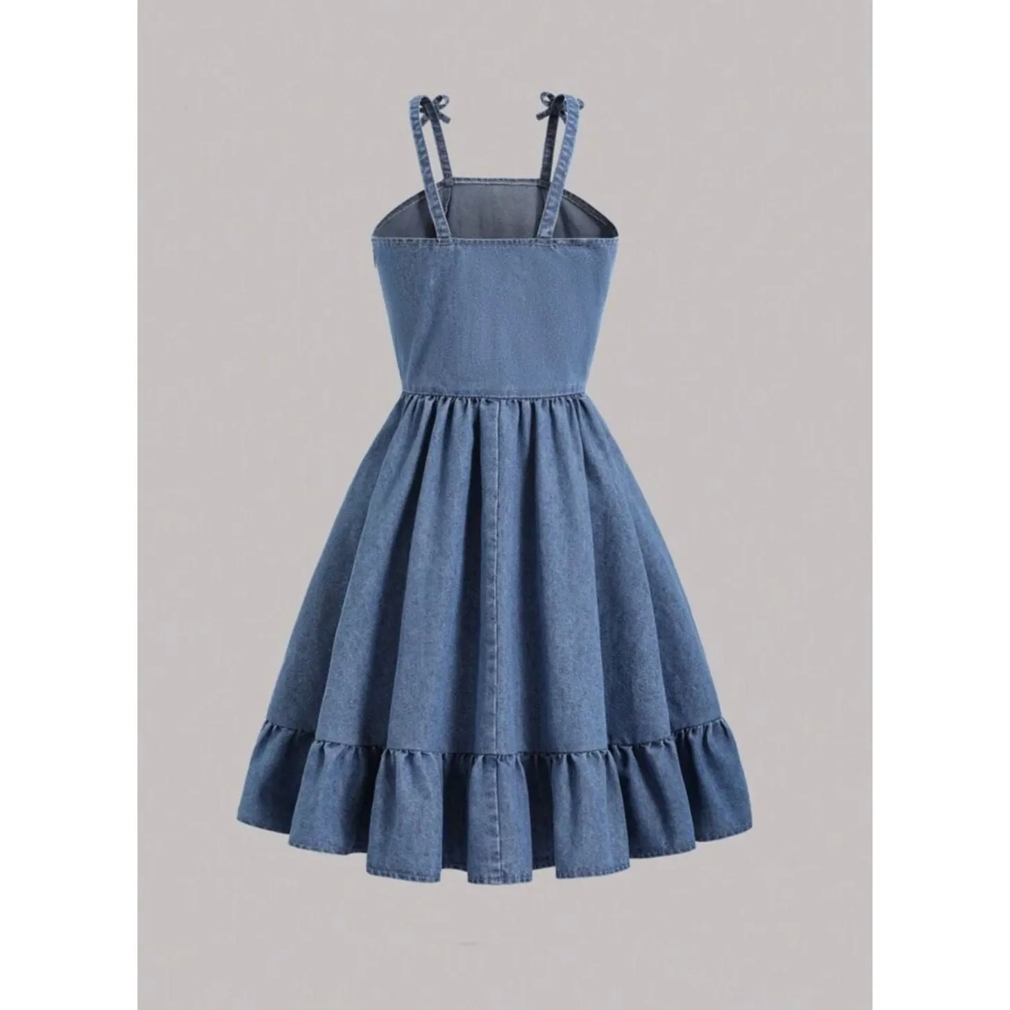 Adjustable Strap Backless Mini Jean Dress