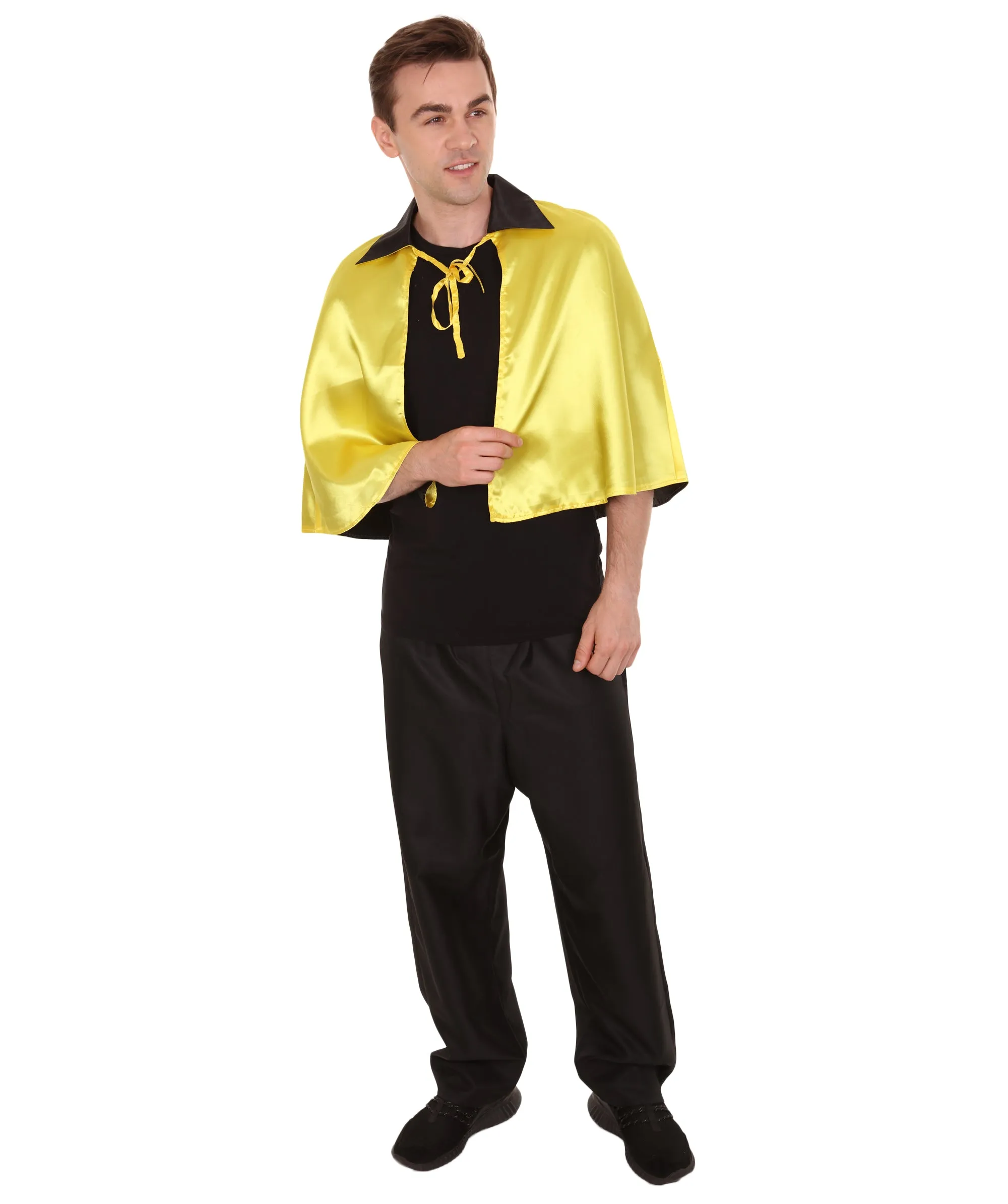 Adult Men's Vampire Cape | Gold & Black Halloween Costume