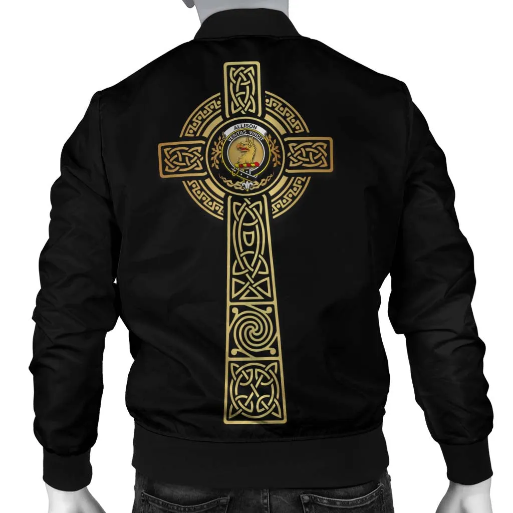 Allison Clan Bomber Jacket with Golden Celtic Tree Of Life