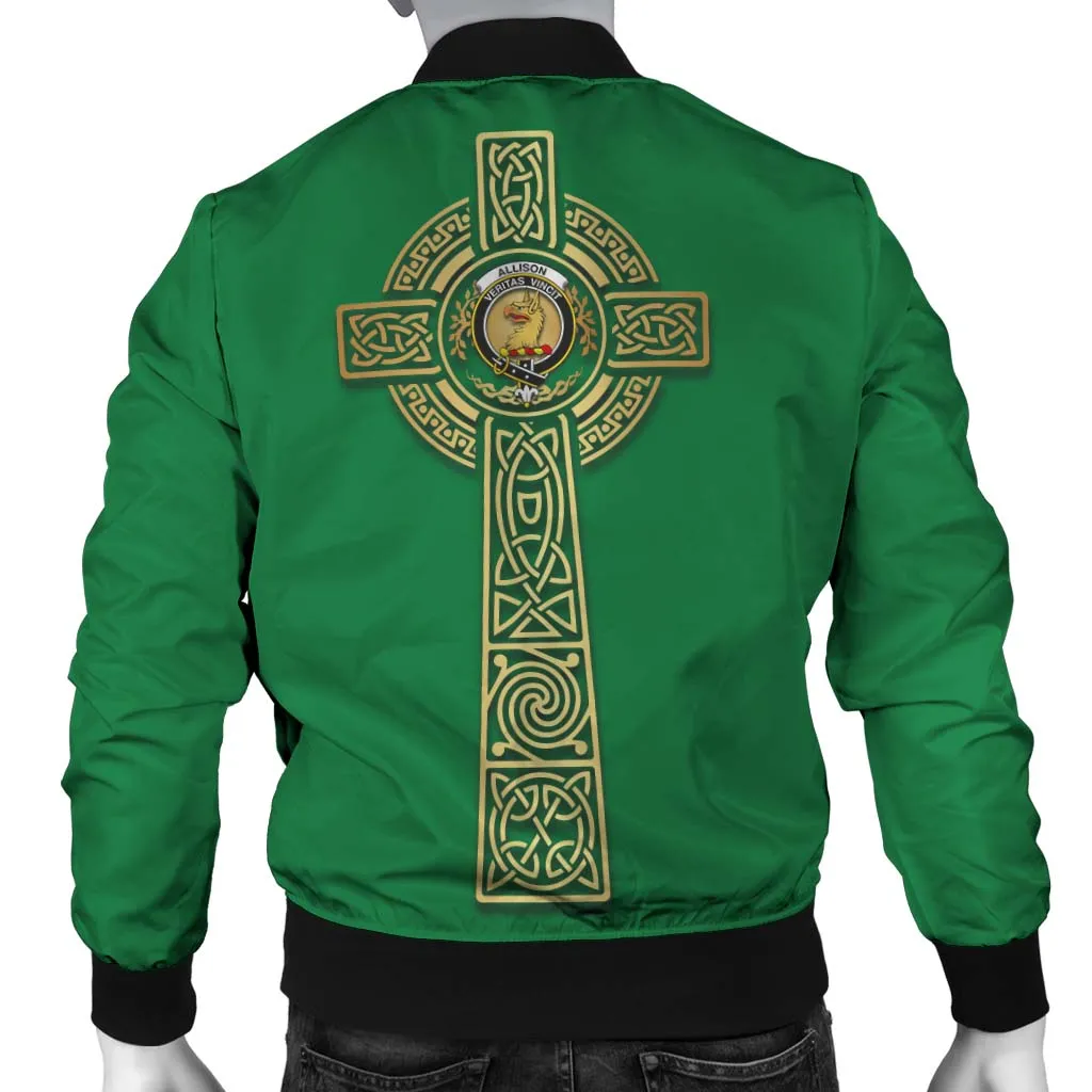 Allison Clan Bomber Jacket with Golden Celtic Tree Of Life