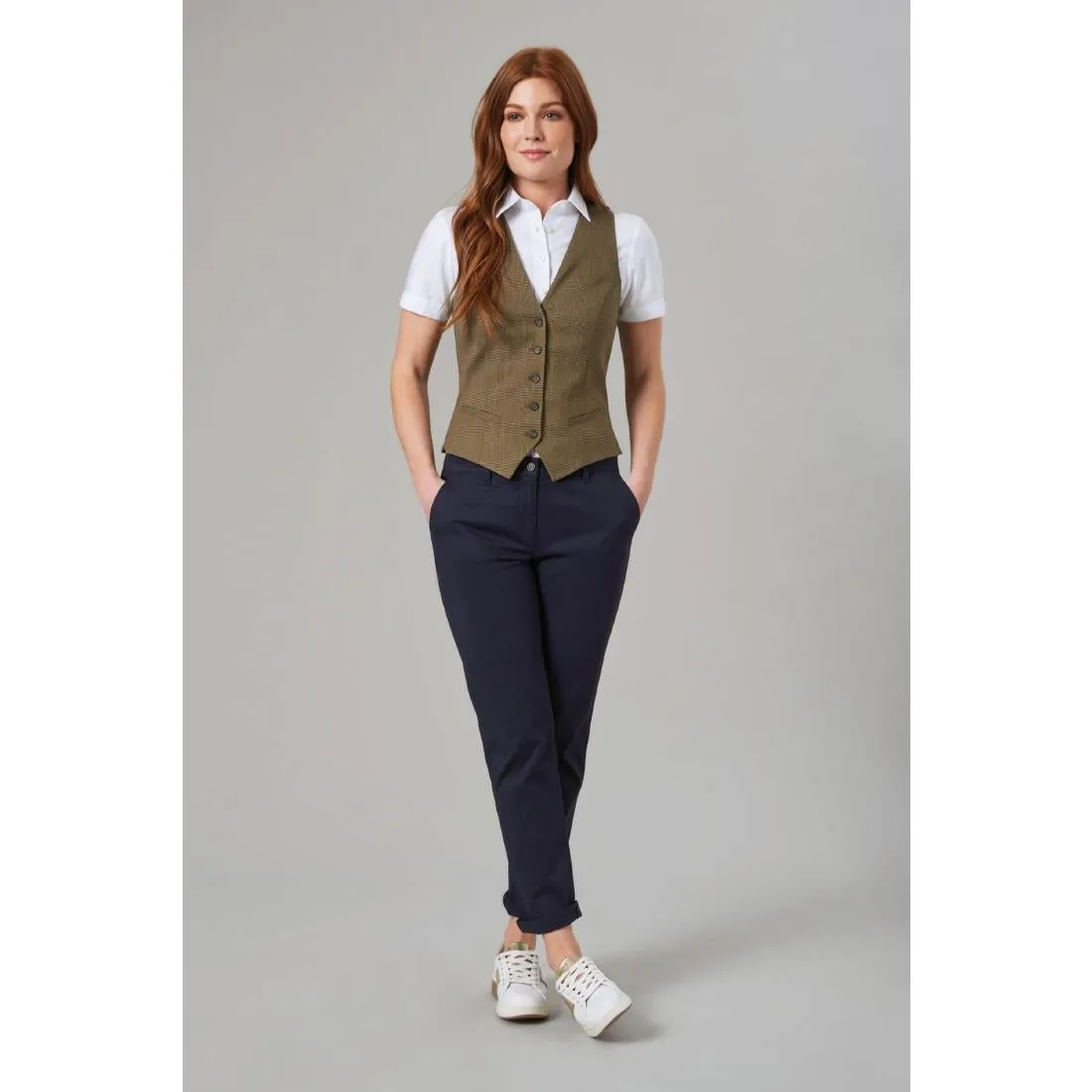 BA082-12 Brook Taverner Womens Houston Slim Leg Chinos Navy Size 12