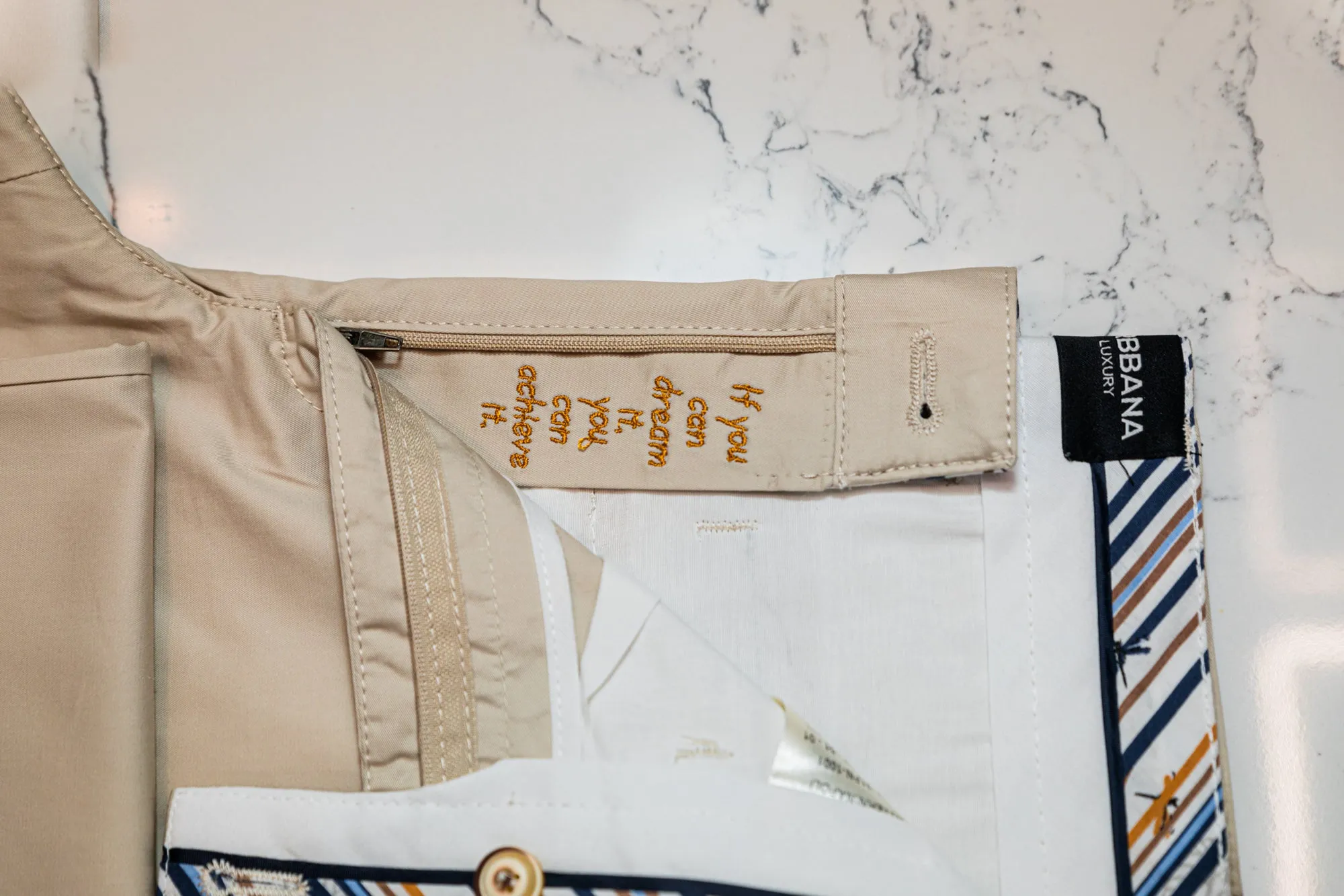 Beige Cotton Stretch Chinos