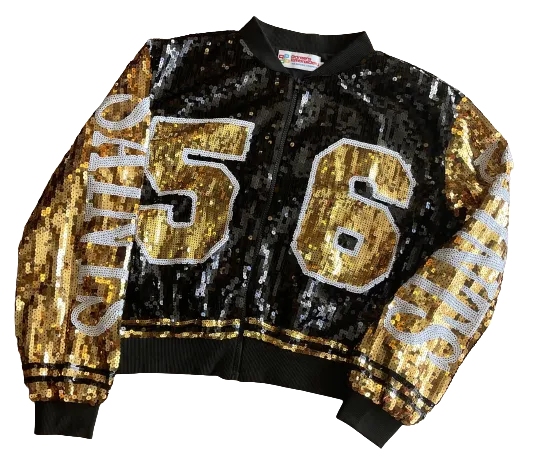 Black and Gold Bomber Jacket #56 By Poree's Embroidery