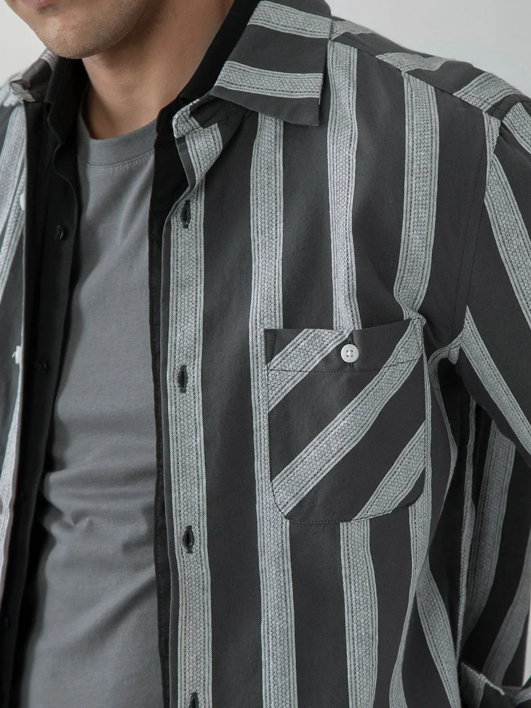 Black Striped Shacket