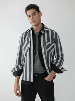 Black Striped Shacket