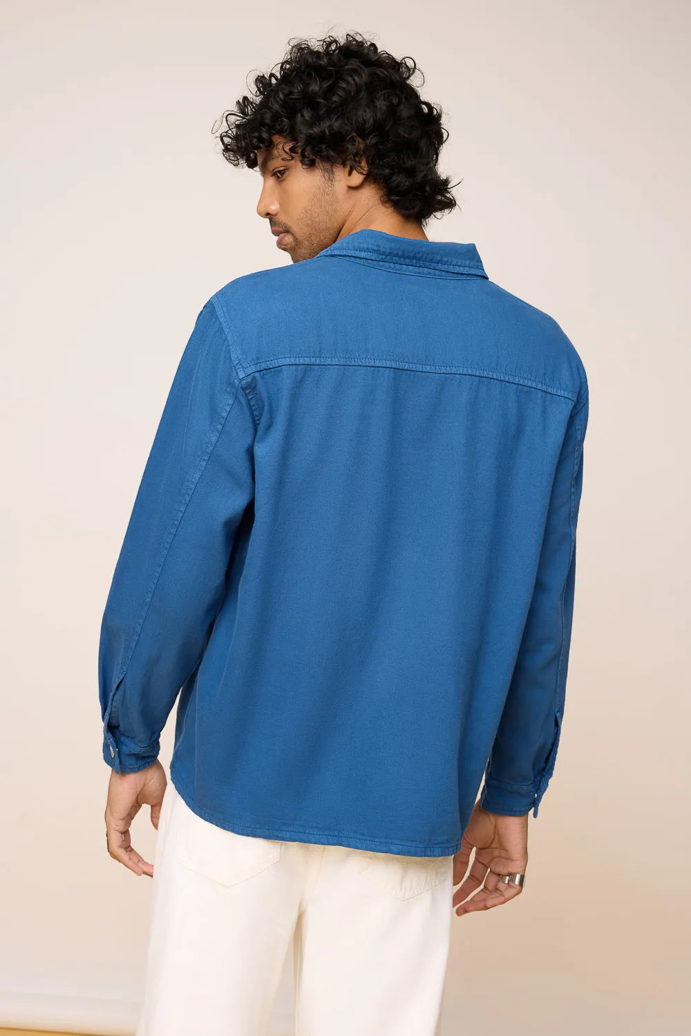 Blue Men’s Long Sleeve Utility Shacket