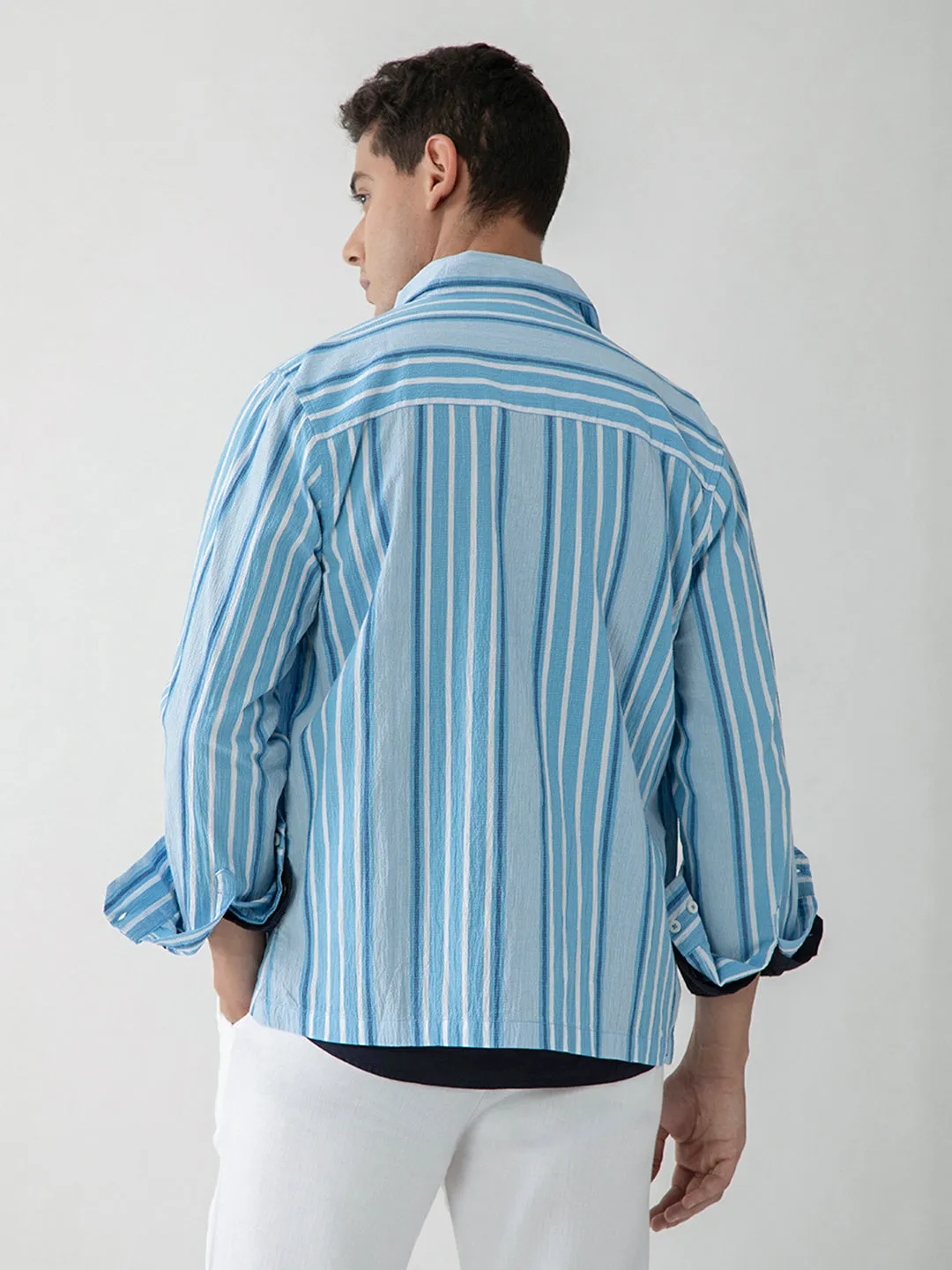 Blue Striped Shacket