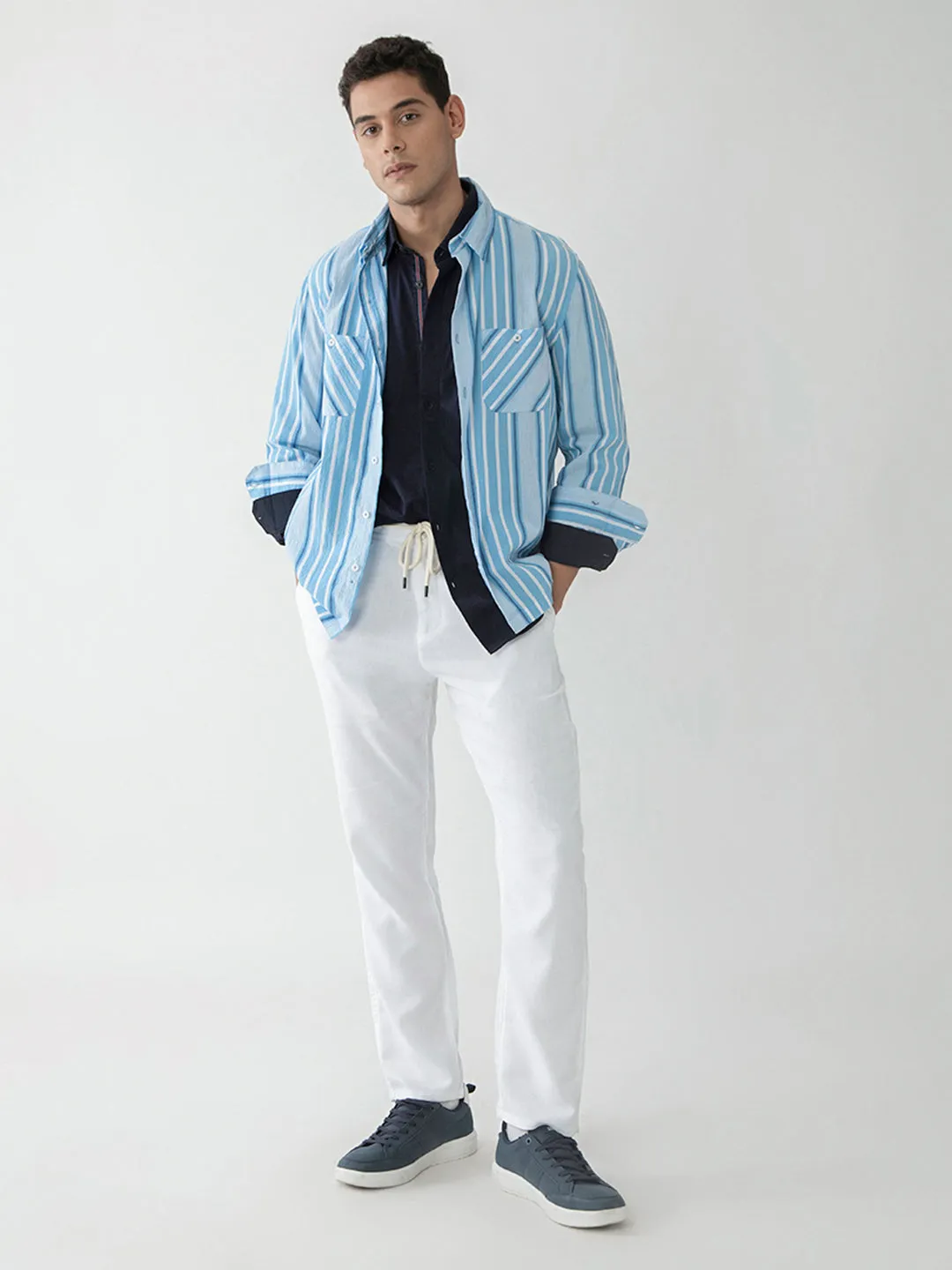 Blue Striped Shacket