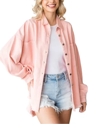 Blush Button Down Shacket