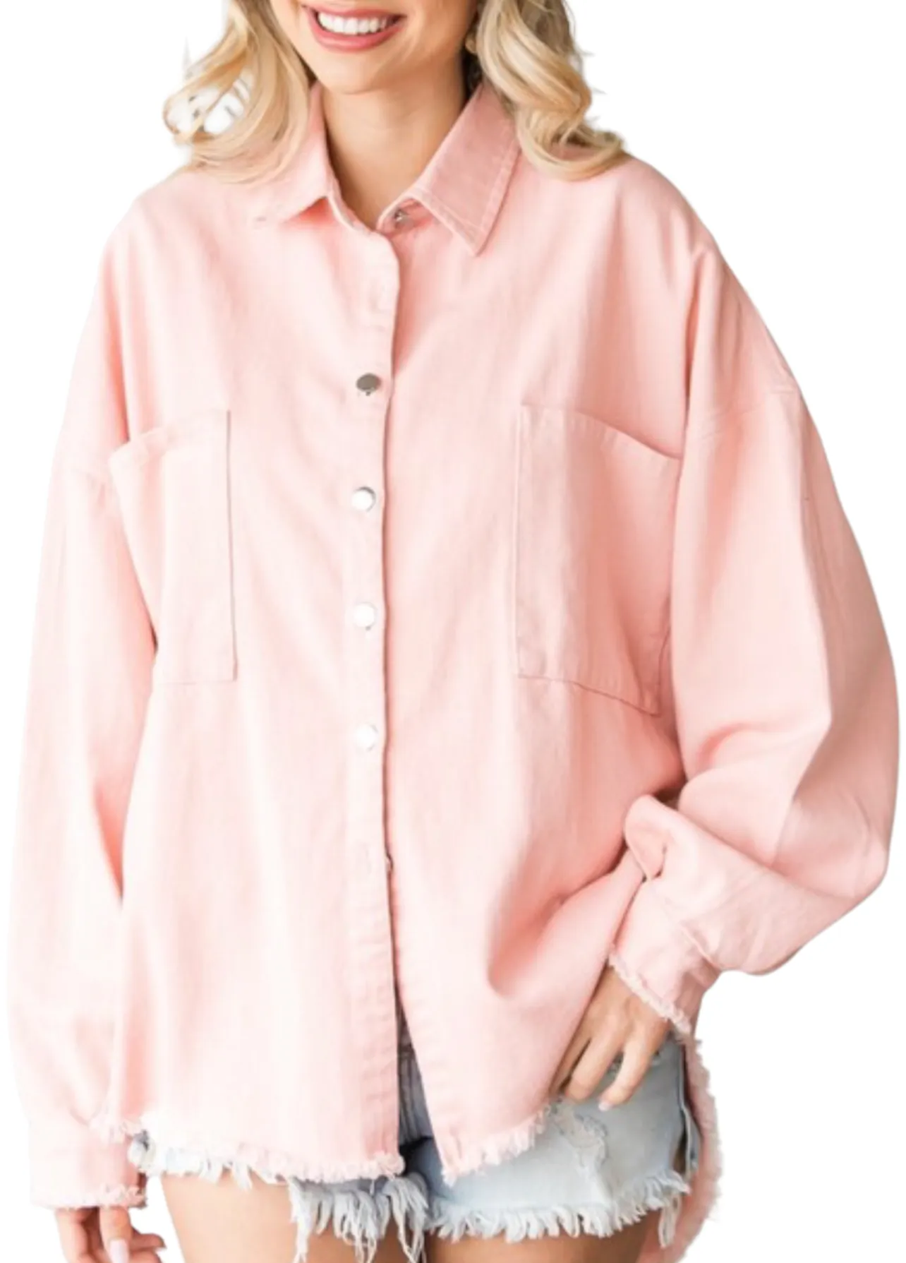 Blush Button Down Shacket