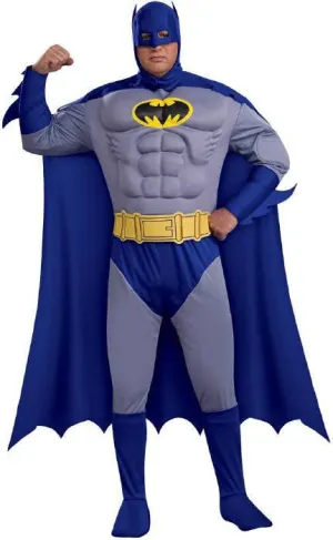 Brave and the Bold Mens Batman Muscle Chest Plus Size Costume