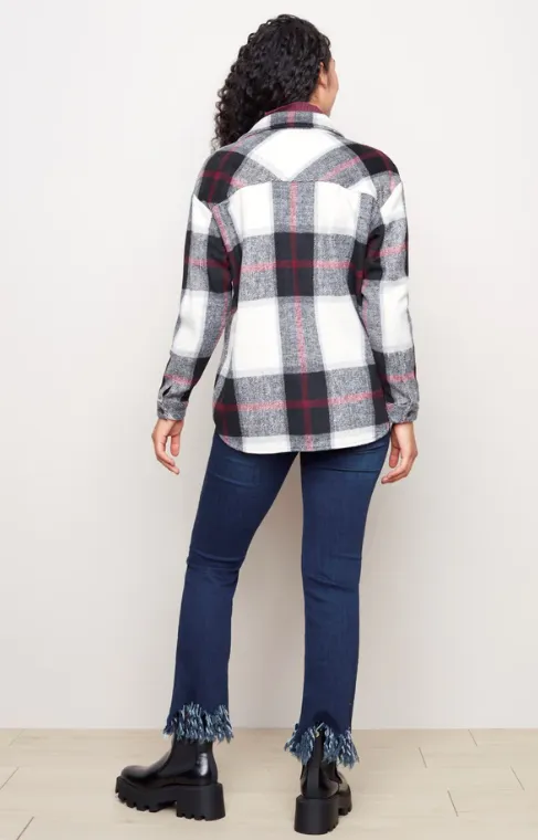 Charlie B. Plaid Flannel Shirt Jacket - Fig