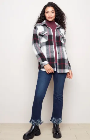 Charlie B. Plaid Flannel Shirt Jacket - Fig