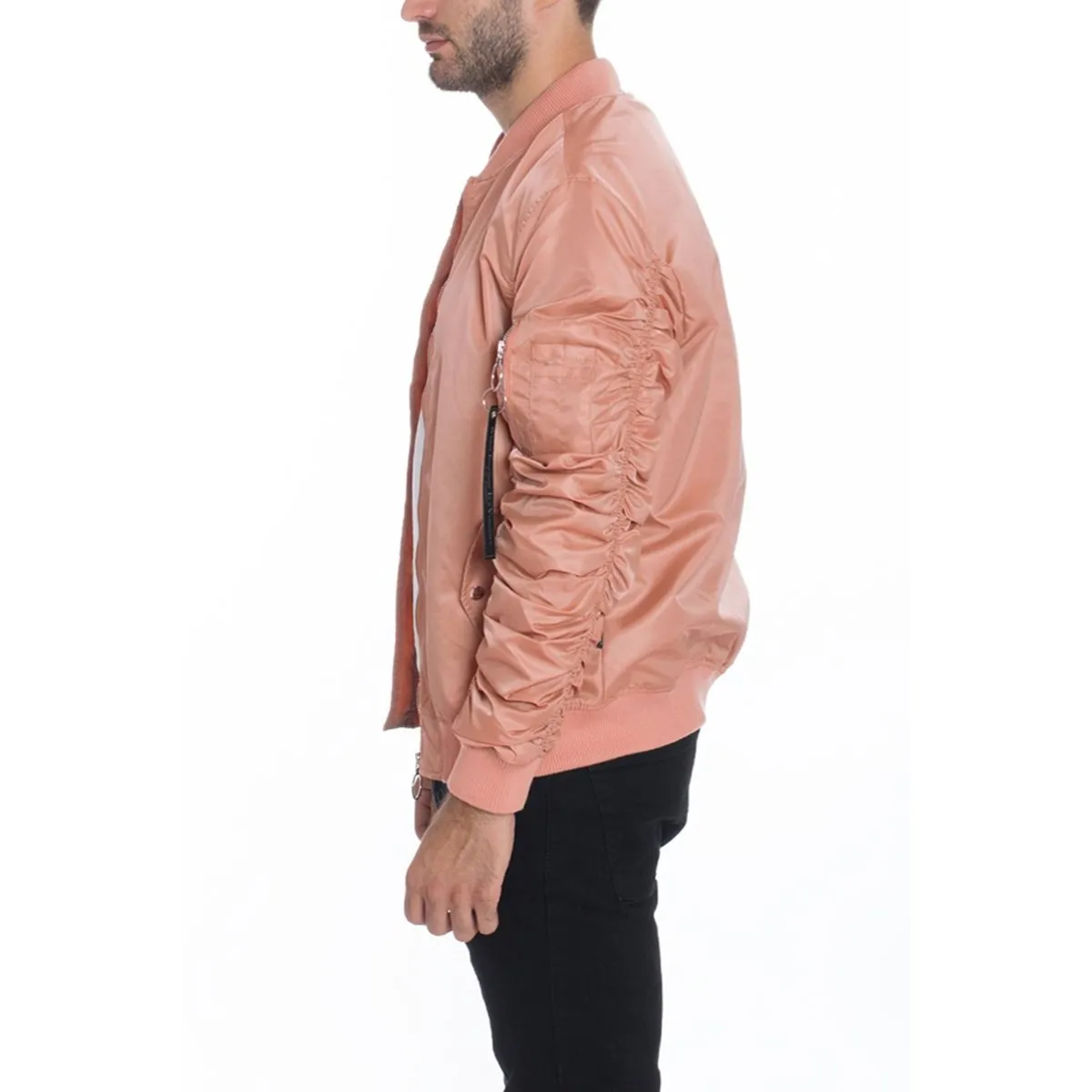 Coral Flight Lined Bomber Jacket