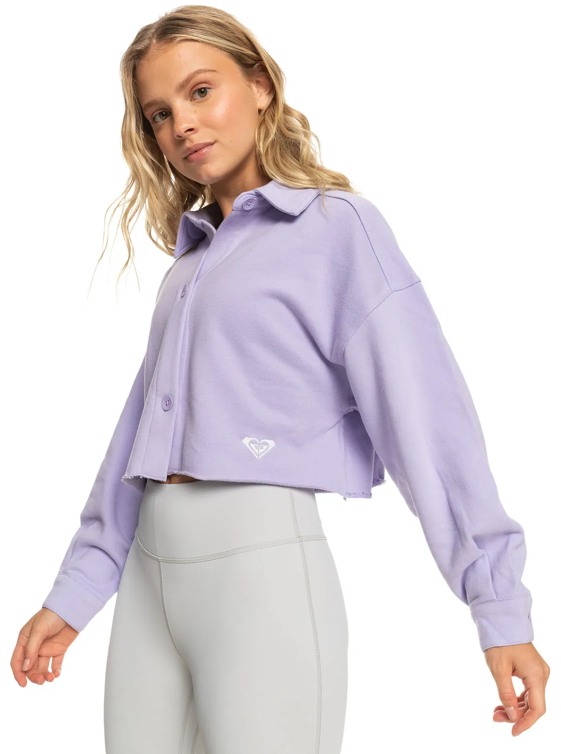 Cropped Shacket - Lavender