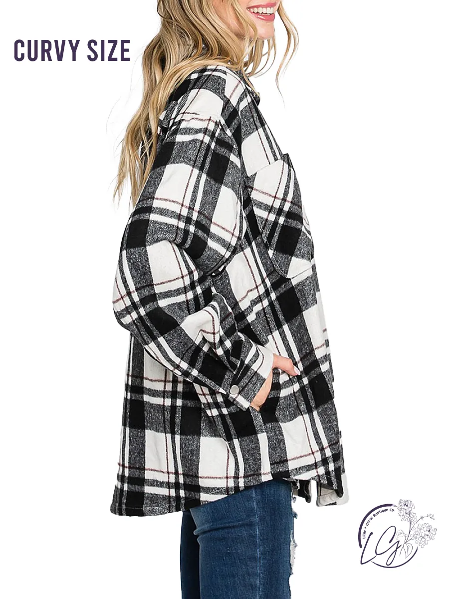 Curvy Remind Me Again Plaid Shacket