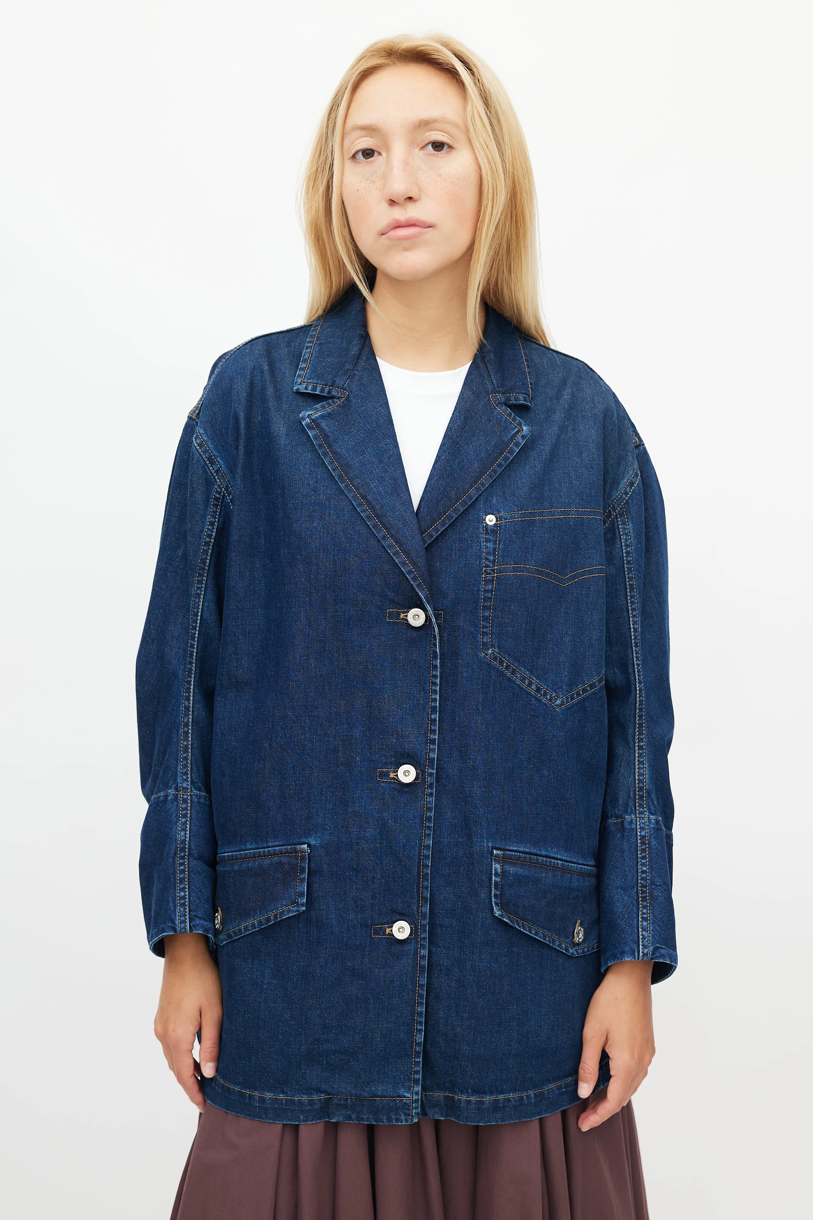 Dark Wash Denim Oversized Shacket