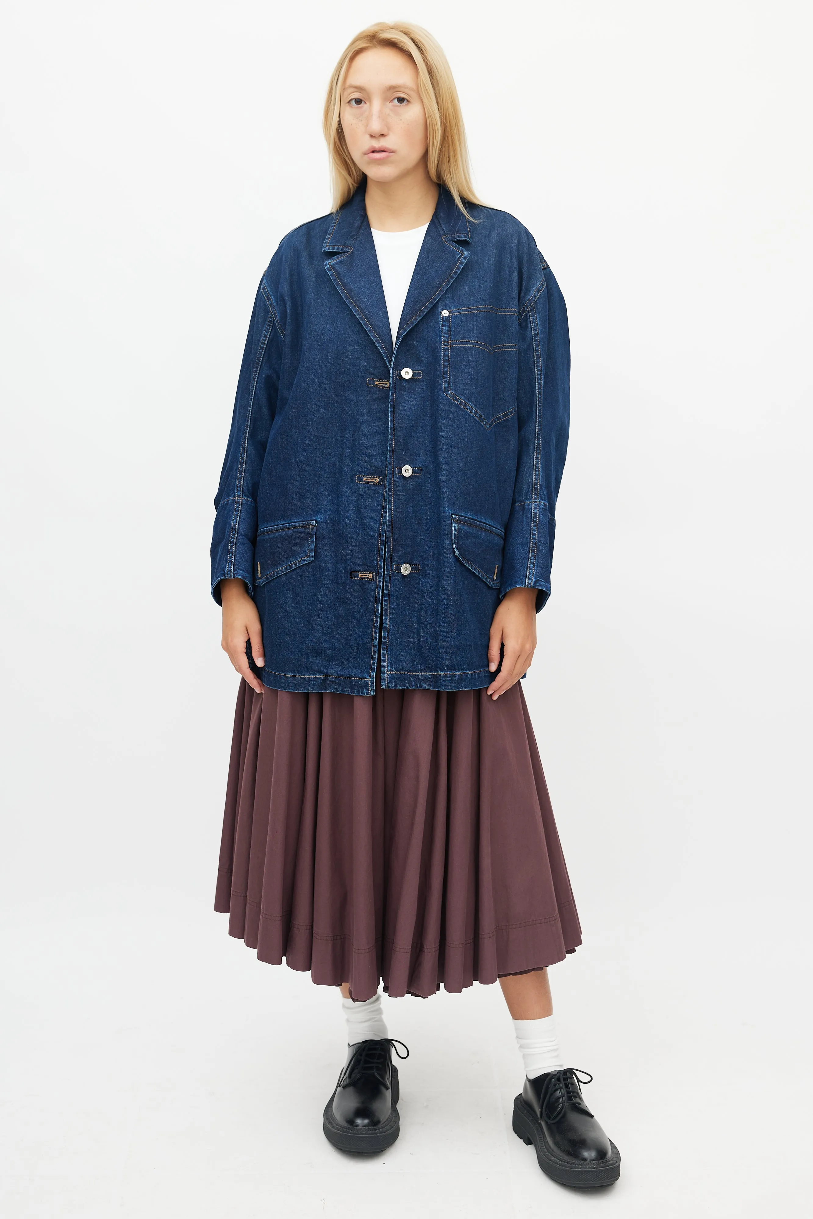 Dark Wash Denim Oversized Shacket