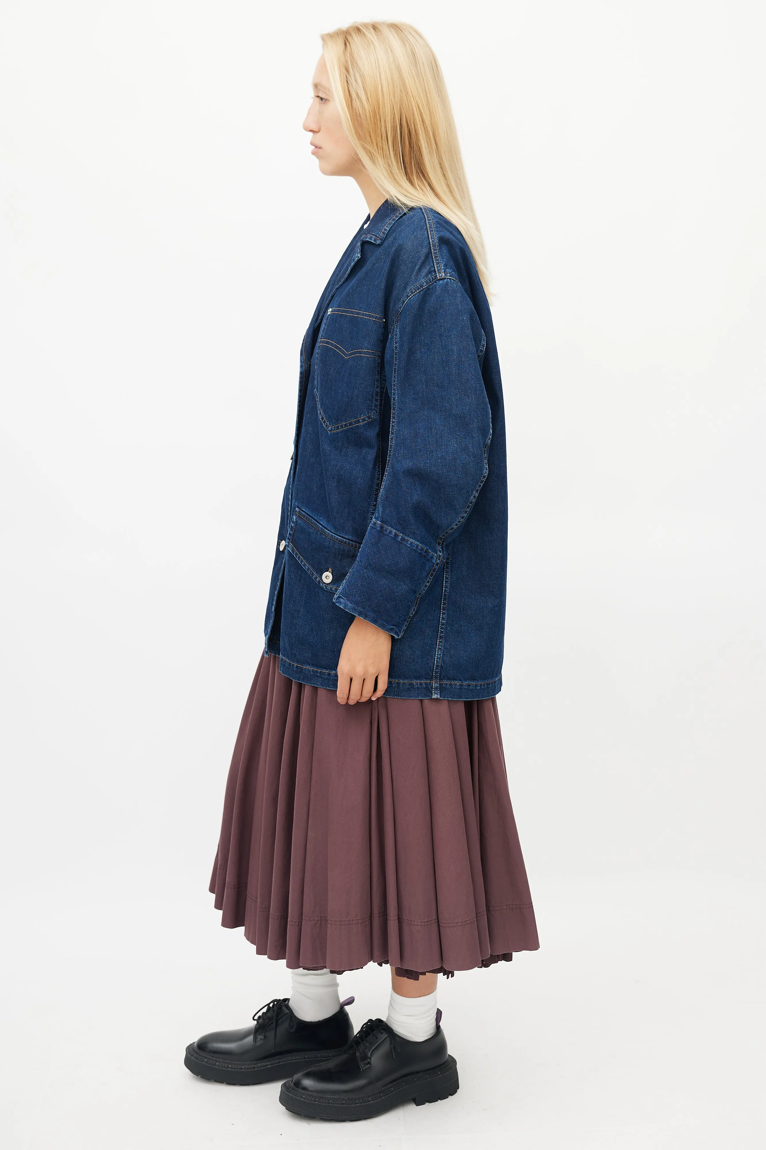 Dark Wash Denim Oversized Shacket