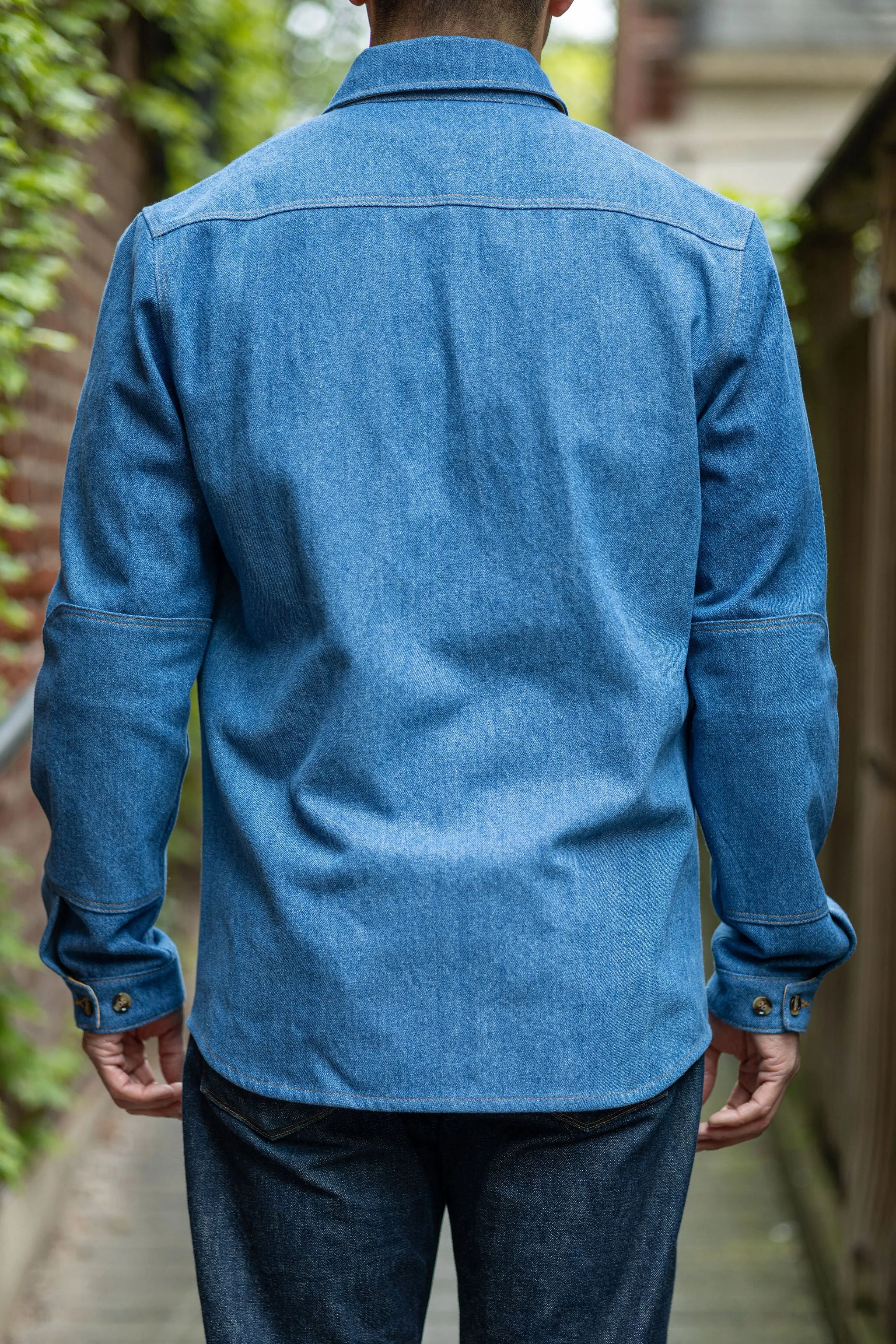 Dehen 1920 Crissman Overshirt - Sky Blue Denim