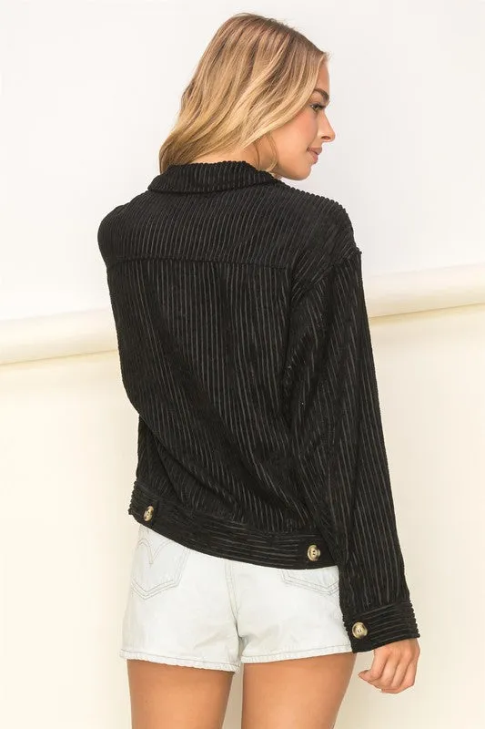 Dream Plans Corduroy Flap Pocket Jacket