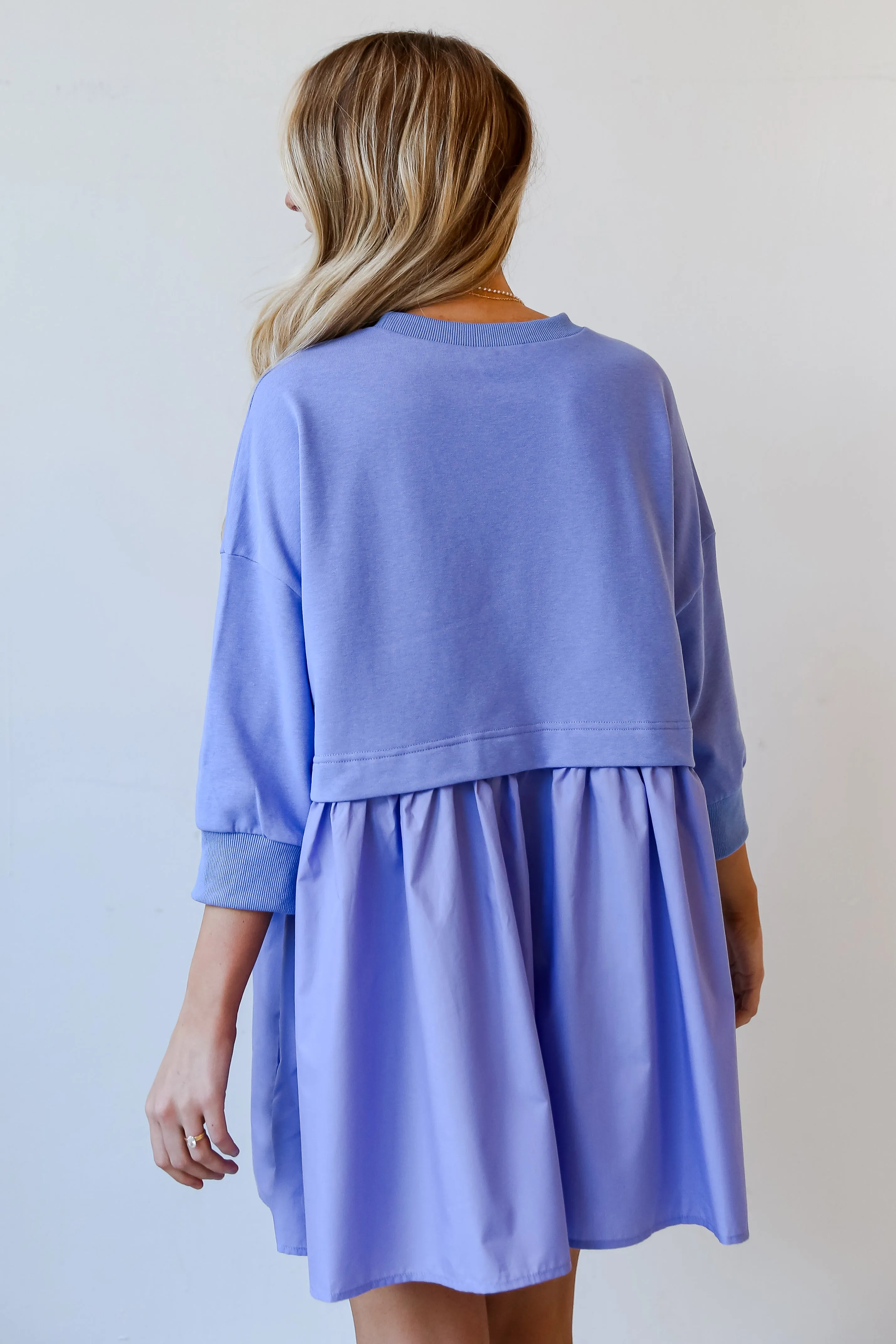 FINAL SALE - Pleasant Darling Periwinkle Sweatshirt Dress