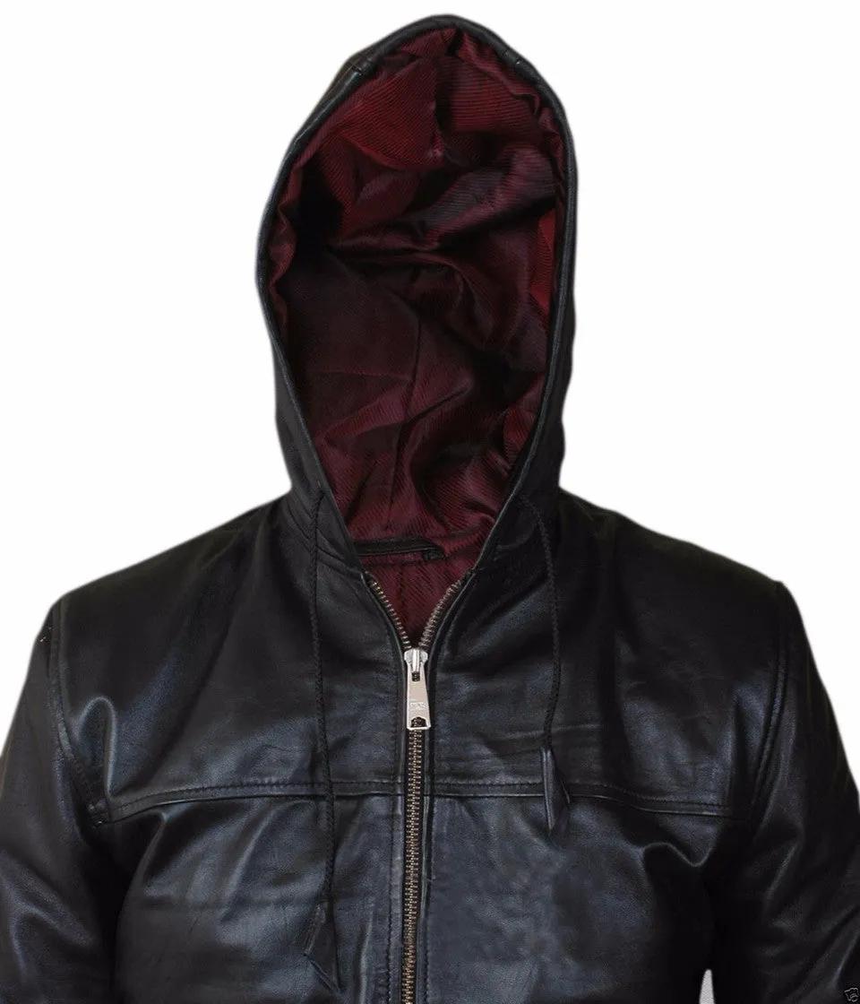 Flight Leather Jacket Men Zip-up Hoodie For Men