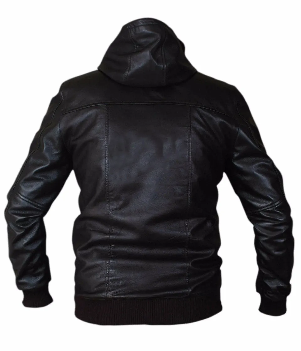 Flight Leather Jacket Men Zip-up Hoodie For Men