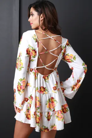 Floral Corset Back Babydoll Dress