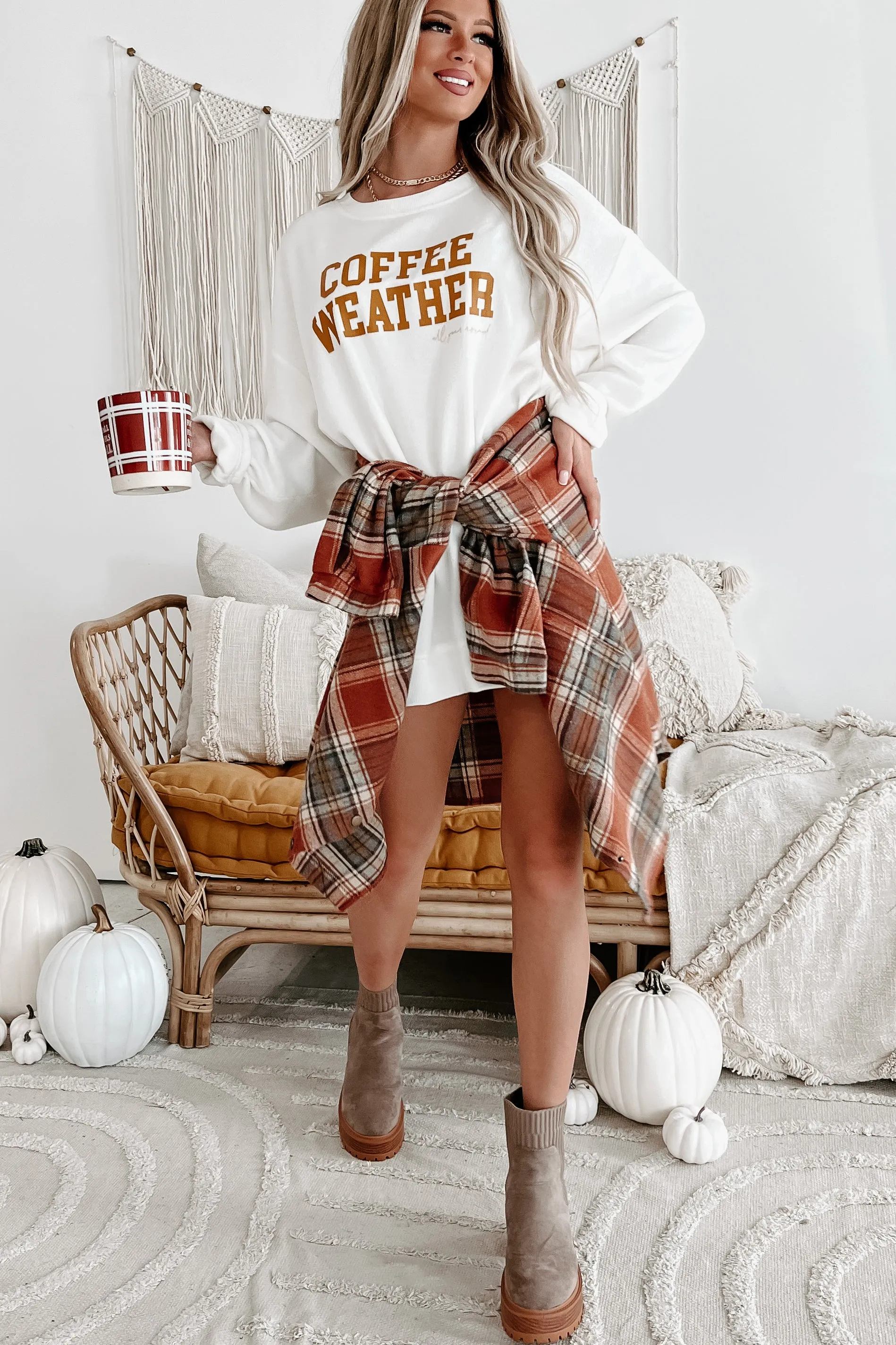 Georgie Plaid Shacket (Rust)