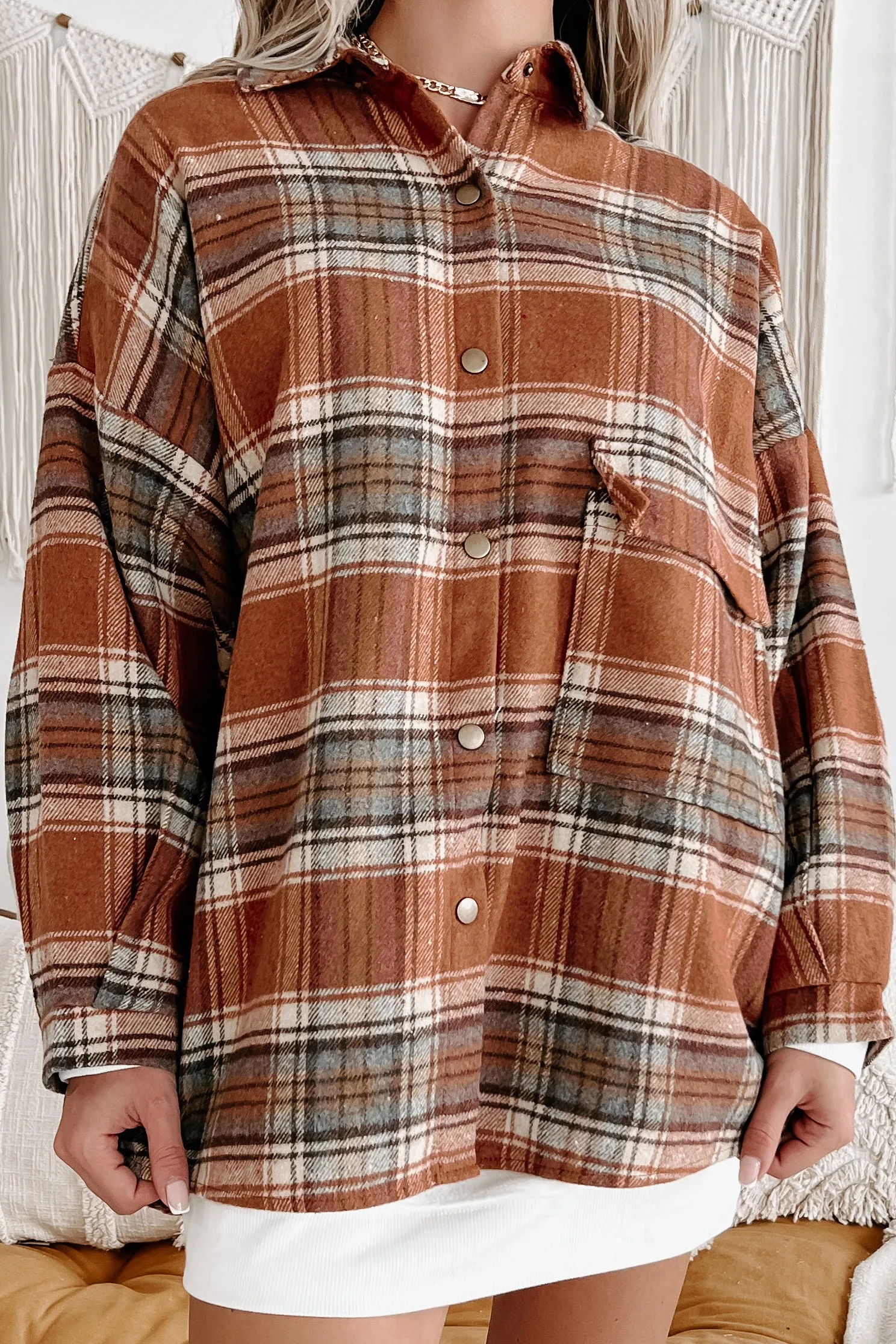 Georgie Plaid Shacket (Rust)