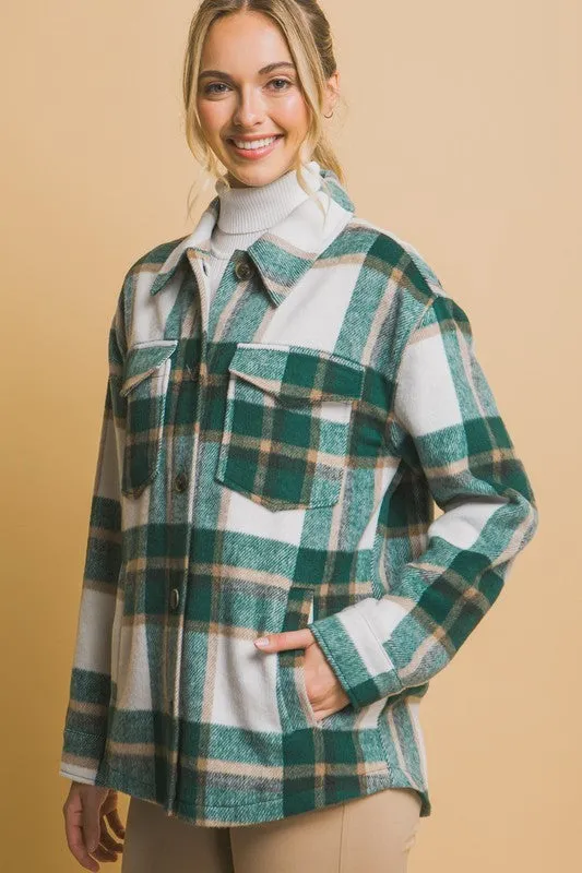 Green Plaid Shacket