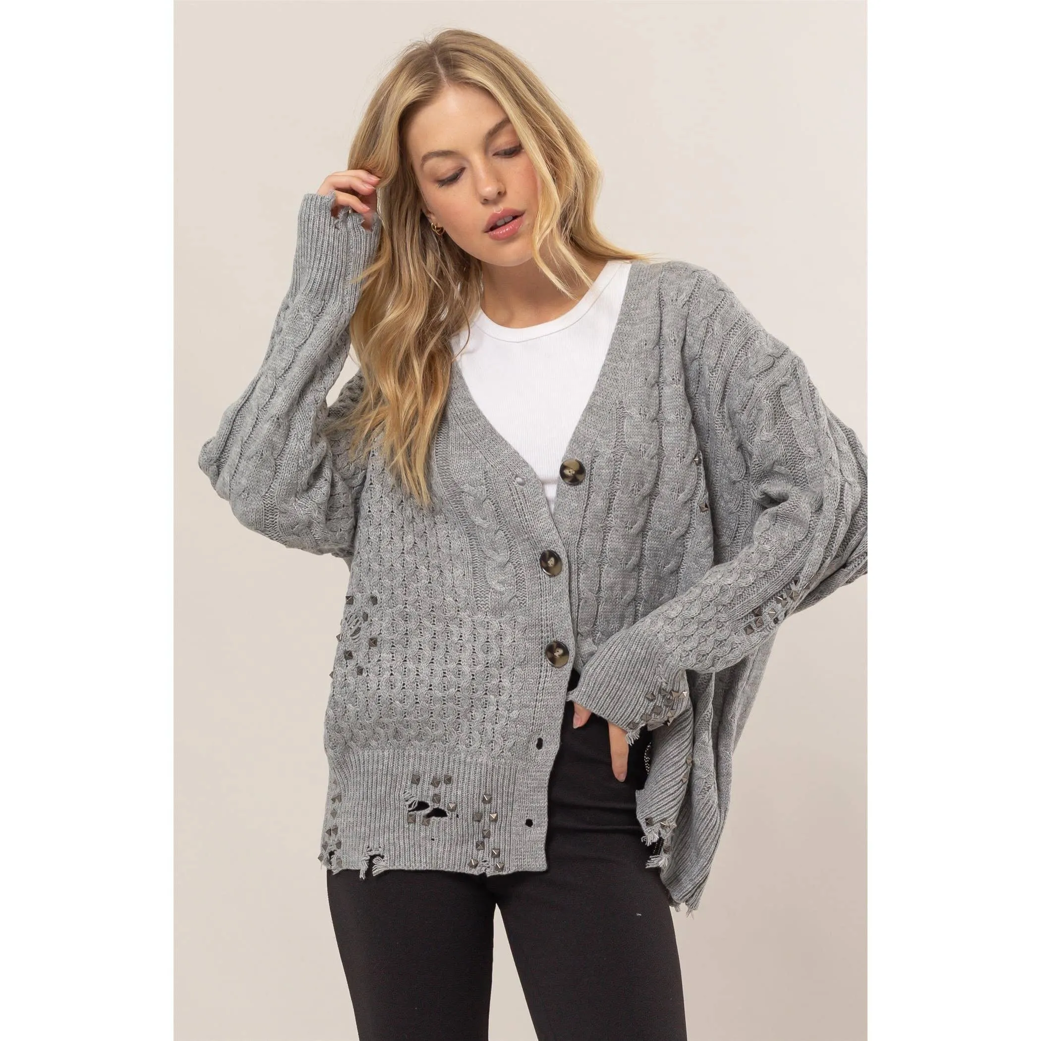 Indy Distressed Knit Cardigan