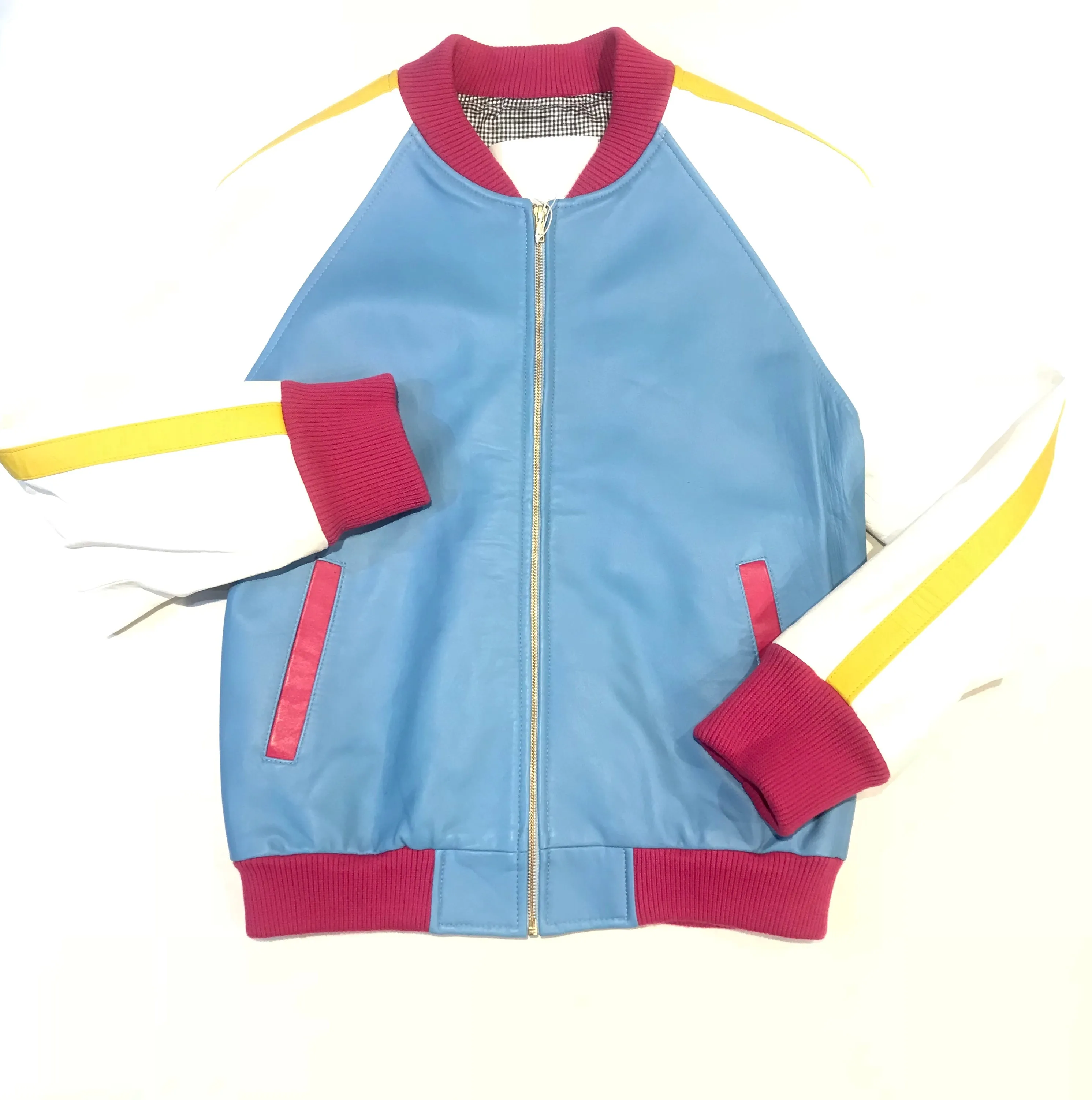 Kashani Multi-Color Lambskin Varsity Jacket