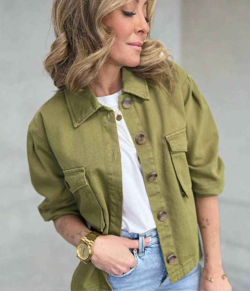 Khaki Relaxed Shacket