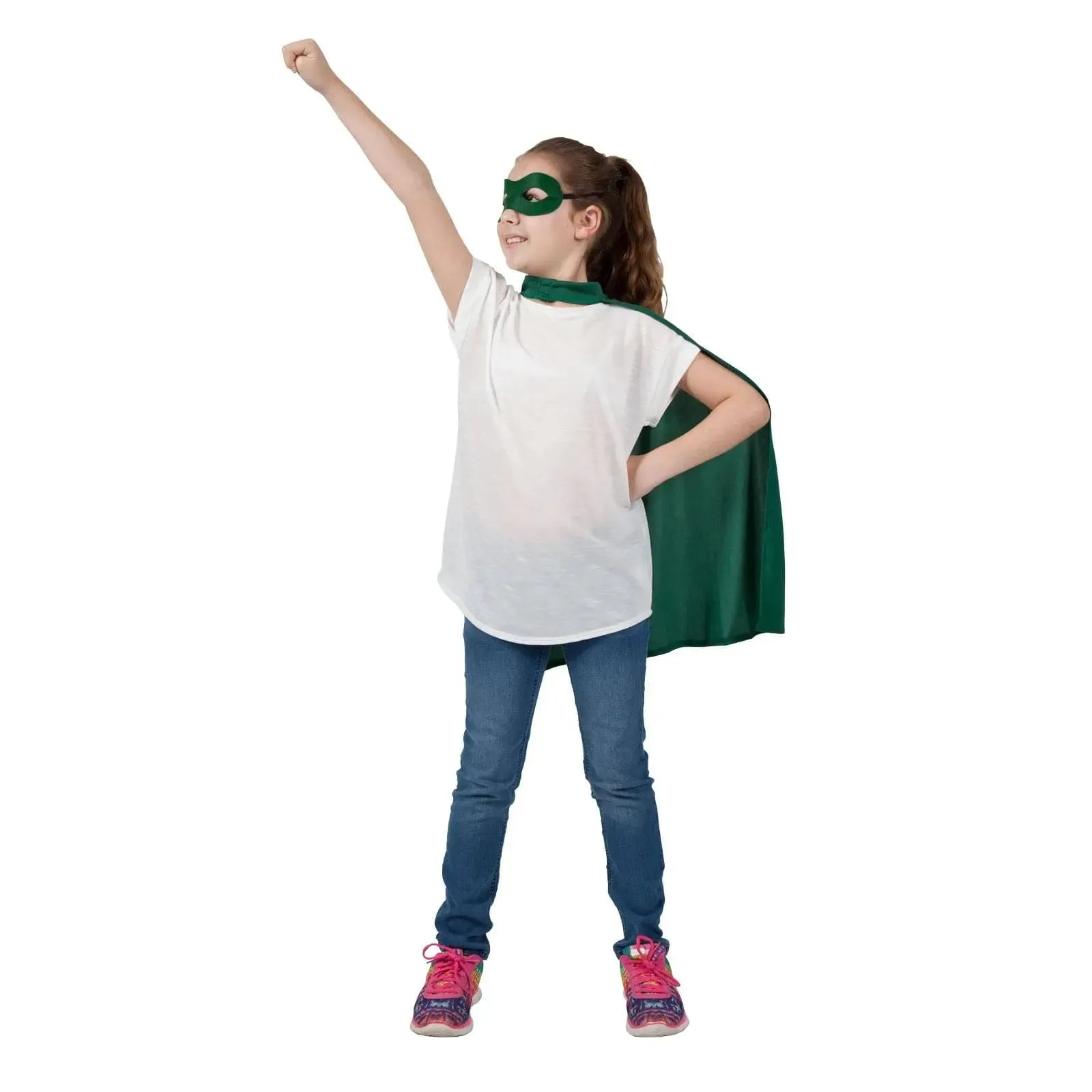 Kids Super Hero Cape & Mask Set Boys Girls Fancy Dress