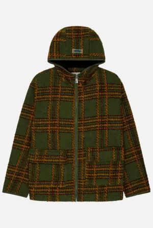 KUWALLA TEE HOODED PLAID SHACKET - DARK GREEN