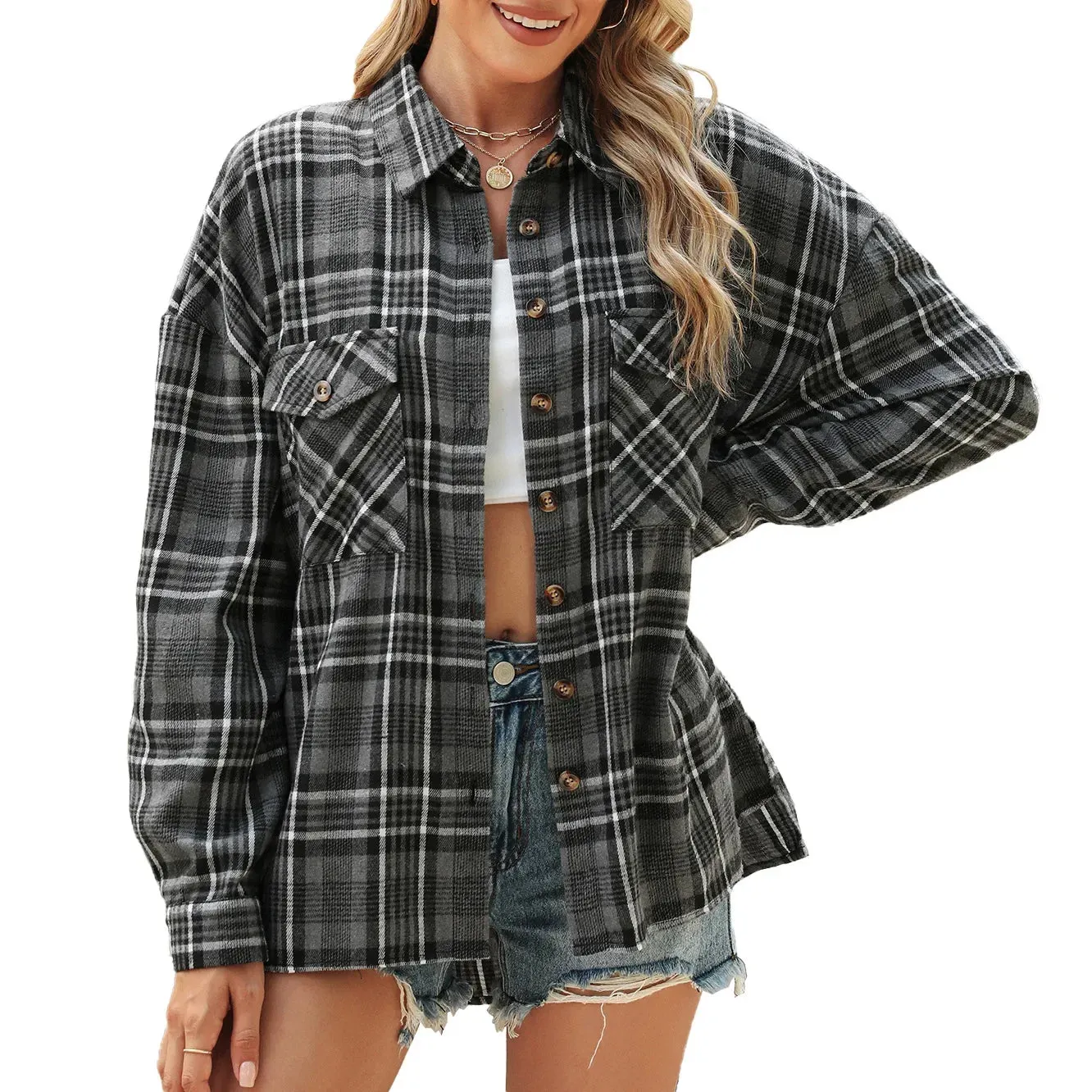 Laid-back Layers Plaid Shacket