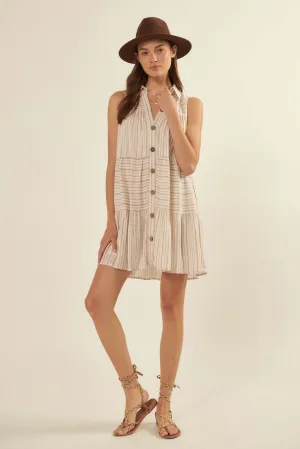 Lazy Days Striped Babydoll Shirt Dress