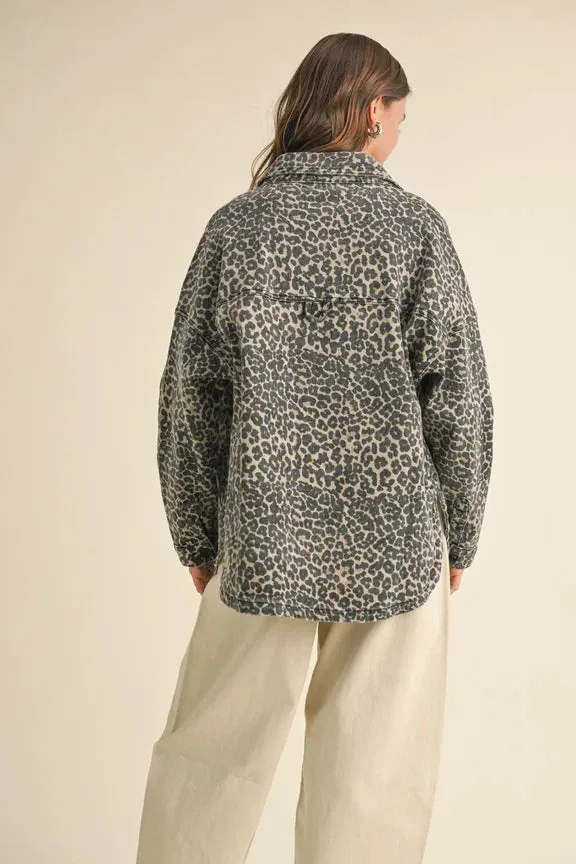 LEOPARD PRINT STRETCH SHACKET