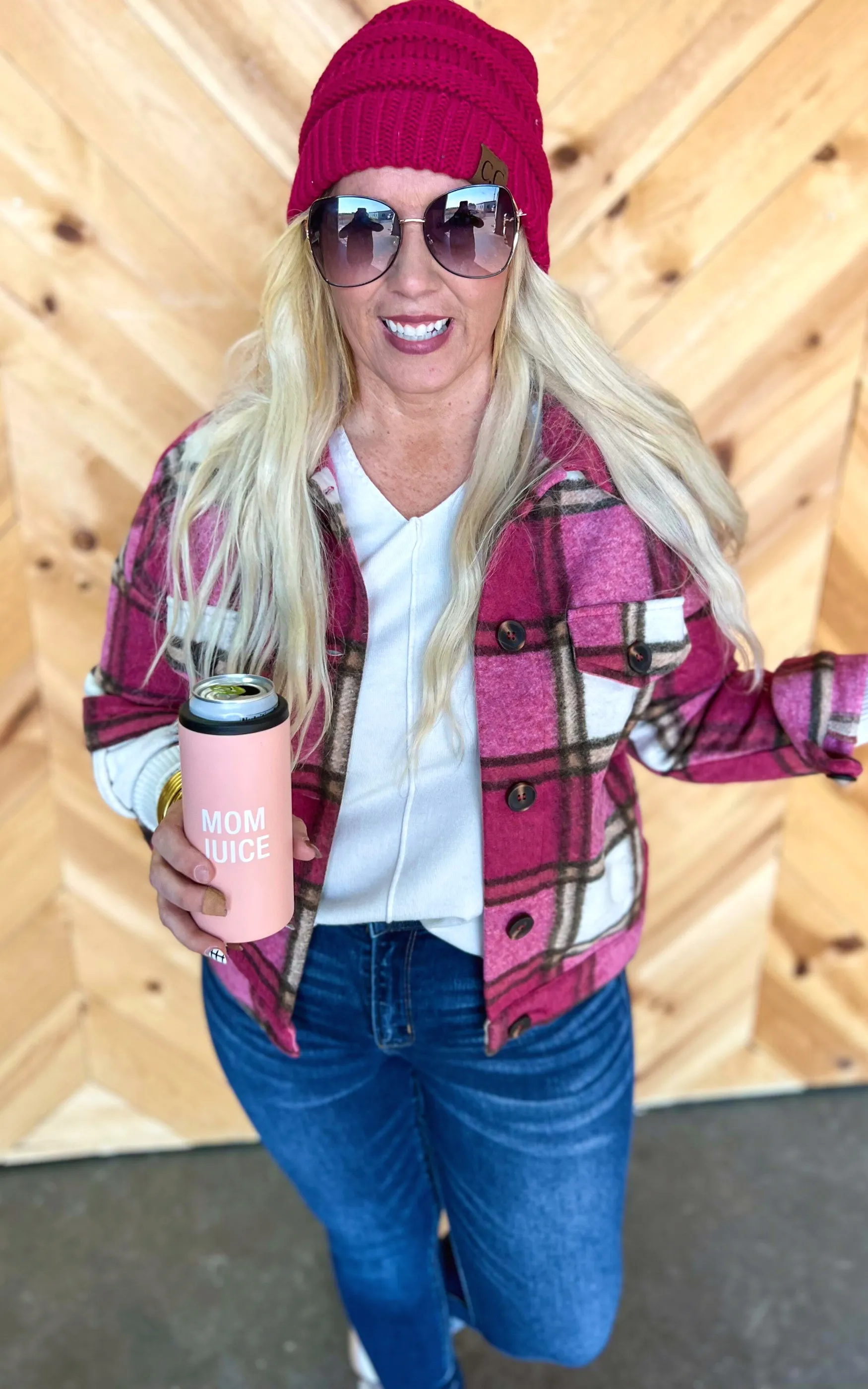 Magenta Plaid Vibes Shacket | FINAL SALE