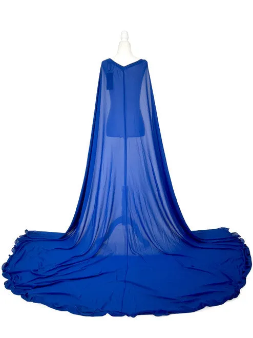 Marc Defang 2011 READY TO SHIP Long Chiffon Formal Pageant Cape 2 Panel Detachable adult womens