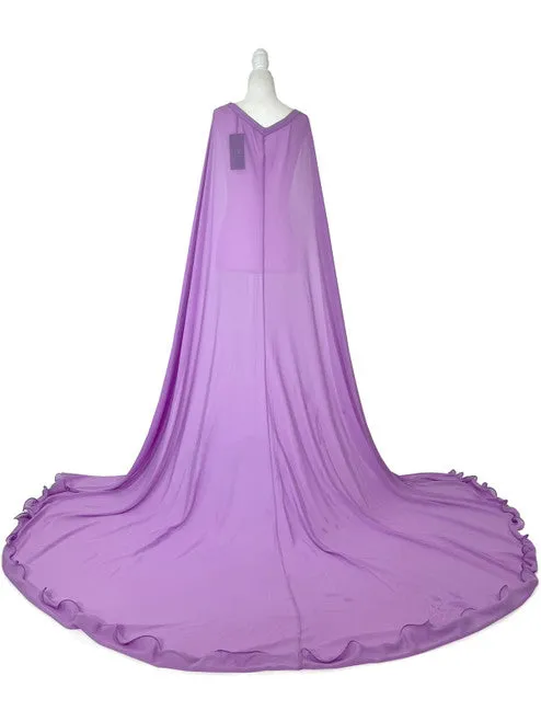 Marc Defang 2011 READY TO SHIP Long Chiffon Formal Pageant Cape 2 Panel Detachable adult womens