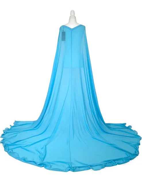 Marc Defang 2011 READY TO SHIP Long Chiffon Formal Pageant Cape 2 Panel Detachable adult womens