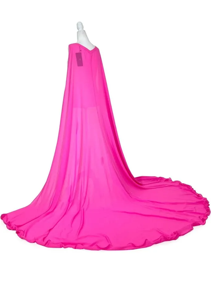 Marc Defang 2011 READY TO SHIP Long Chiffon Formal Pageant Cape 2 Panel Detachable adult womens