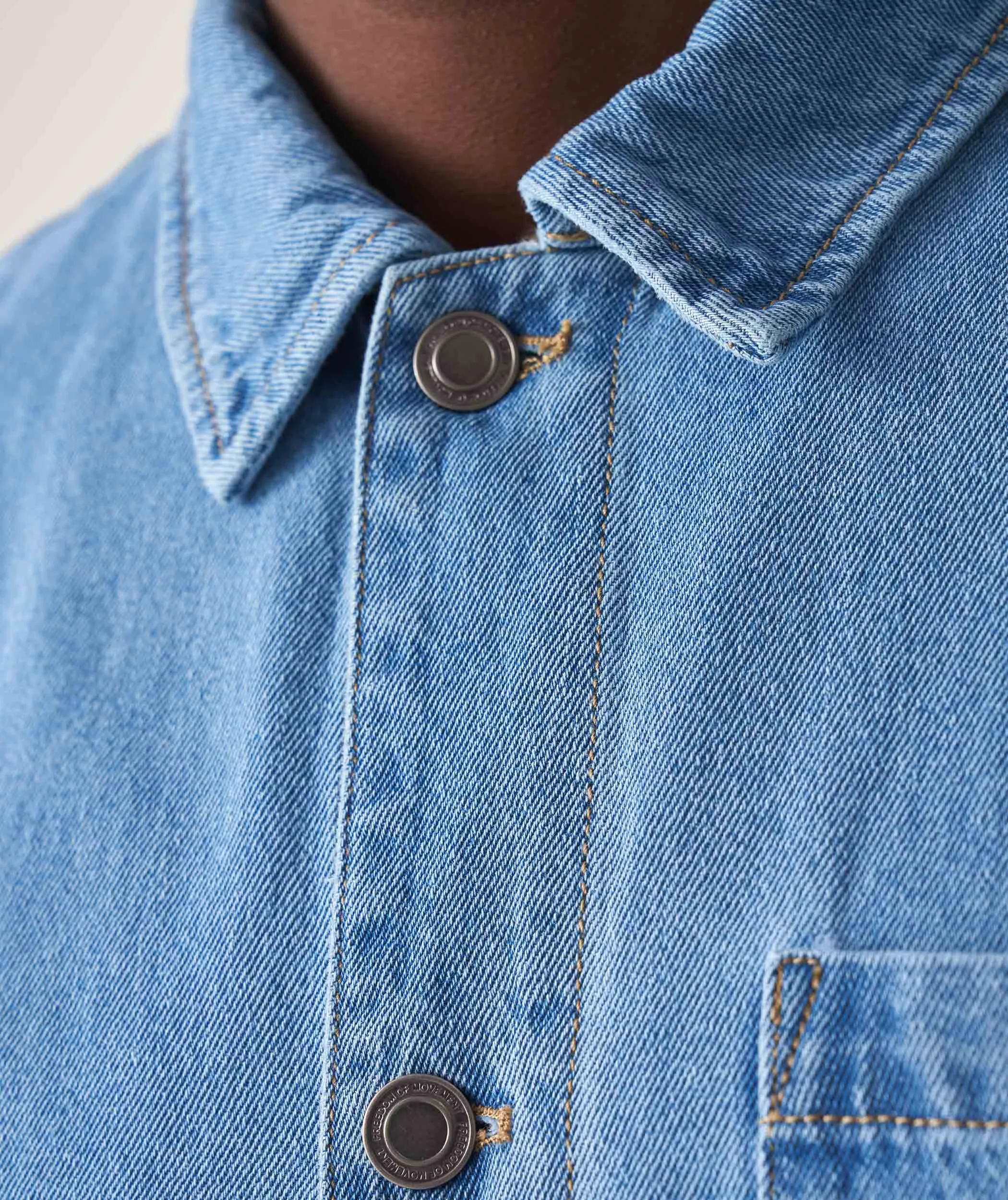 Mens Denim Shacket - Blue