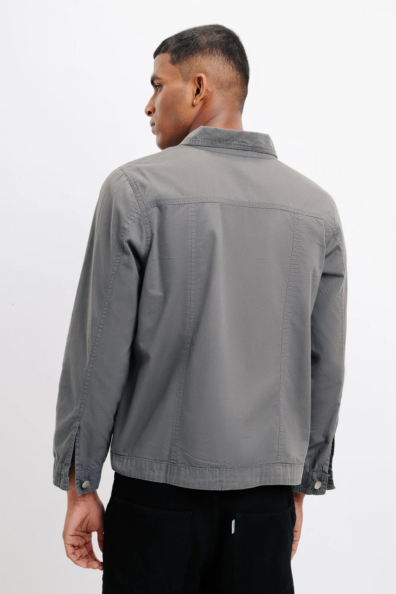 Men's Two Tone Twill Shacket