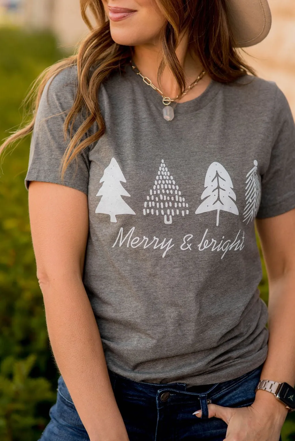 Merry & Bright Trees Graphic Tee