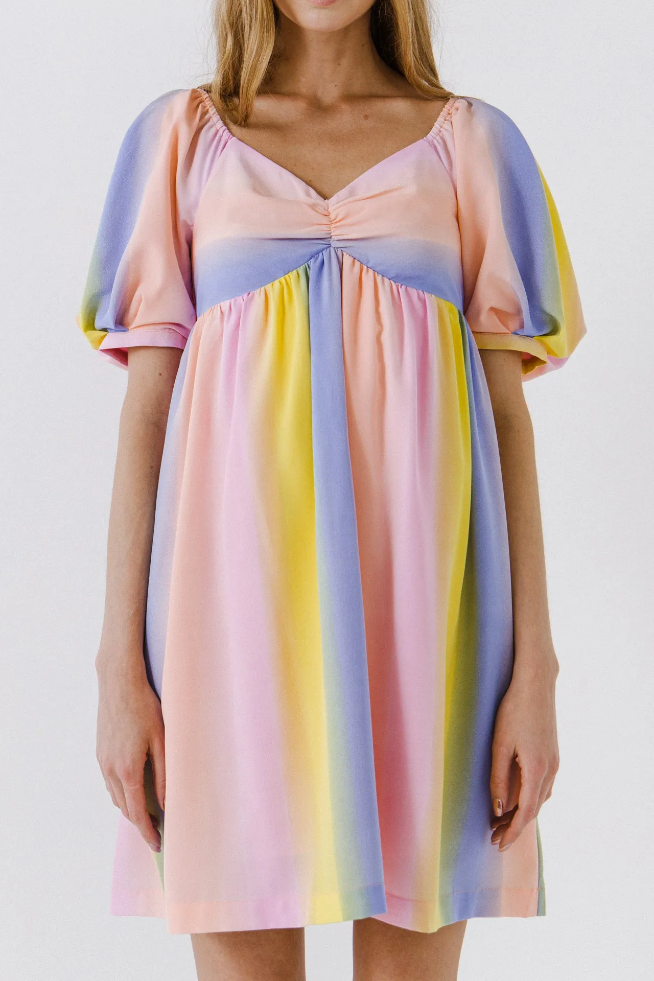 Multi Color Stripe Babydoll Dress